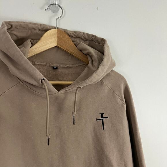 Three Nails Hoodie Sweatshirt Tan Women Size XL - Picture 7 of 10